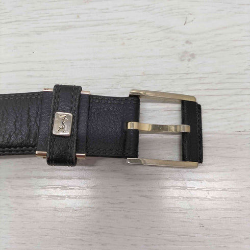イヴサンローラン Yves Saint Laurent ロゴプレート レザーベルト レディース