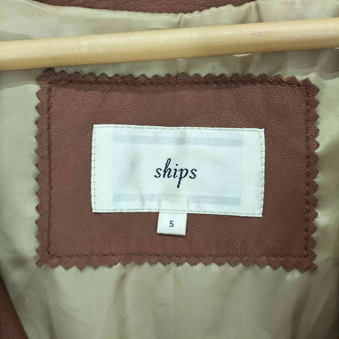 シップス SHIPS ラムレザーシングルレザージャケット レディース S