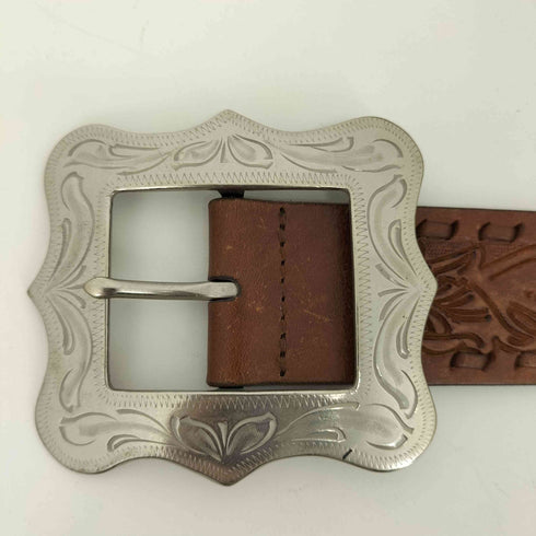 型押しレザーベルト メンズ