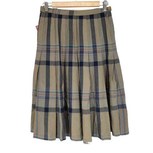 ペンドルトン PENDLETON USA製 チェック柄ウールフレアスカート レディース