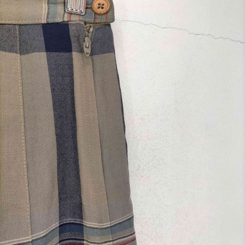 ペンドルトン PENDLETON USA製 チェック柄ウールフレアスカート レディース