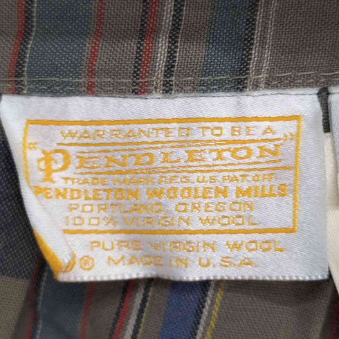 ペンドルトン PENDLETON USA製 チェック柄ウールフレアスカート レディース