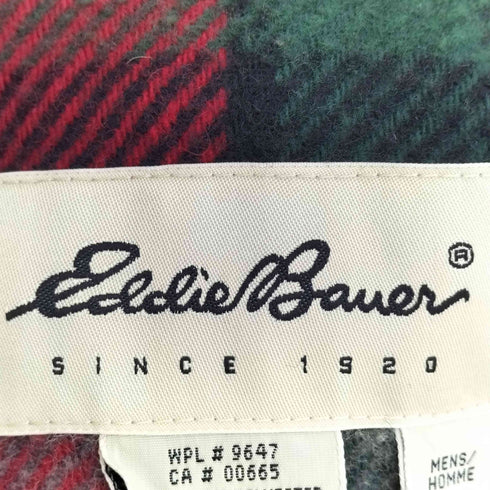 エディーバウアー Eddie Bauer 90S 白タグ 裏地チェック 比翼ジップ マルチポケット マウンテンジャケット メンズ import:S