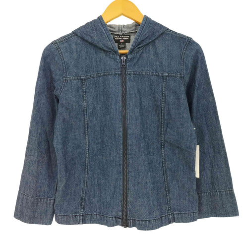 ポロジーンズカンパニーラルフローレン POLO JEANS COMPANY RALPH LAUREN 90s デニム地 フーデット ジップアップジャケット レディース import:S
