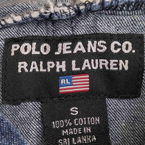ポロジーンズカンパニーラルフローレン POLO JEANS COMPANY RALPH LAUREN 90s デニム地 フーデット ジップアップジャケット レディース import:S