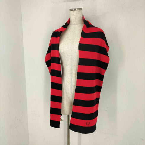 フレッドペリー FRED PERRY イギリス製 刺繍ロゴ アクリルマフラー メンズ