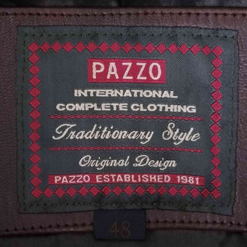 パッゾ PAZZO INTERNATIONAL レザージャケット メンズ 48