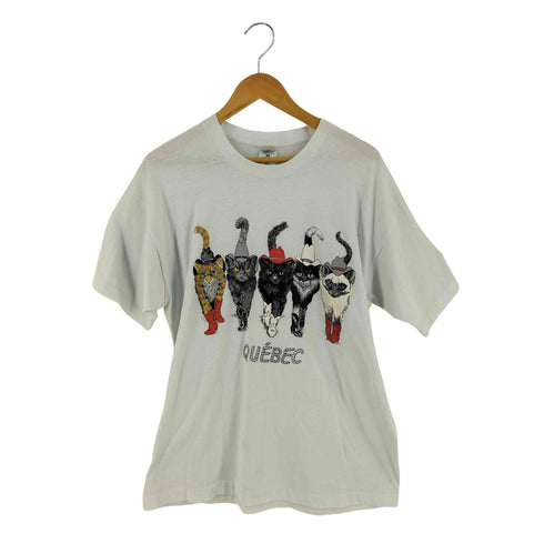 フルーツオブザルーム FRUIT OF THE LOOM QUEBEC 猫 両面プリント Tシャツ メンズ import:XL