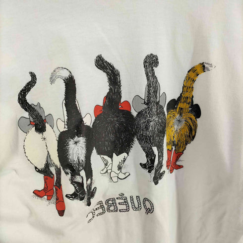 フルーツオブザルーム FRUIT OF THE LOOM QUEBEC 猫 両面プリント Tシャツ メンズ import:XL