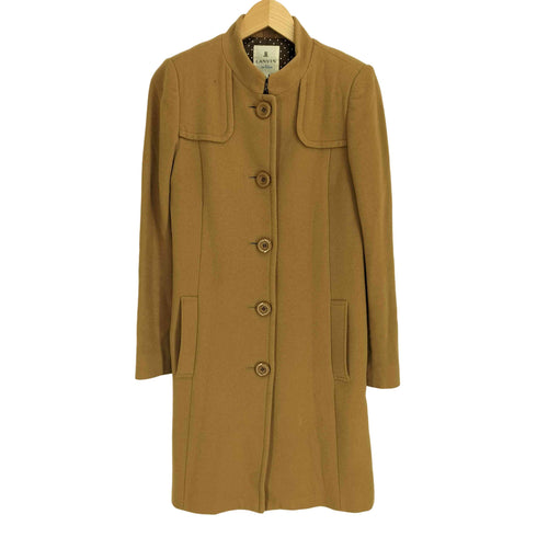 ランバンオンブルー LANVIN en Bleu ウールナイロン 裏地ドット ステンカラーコート レディース JPN:36