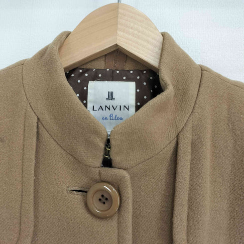 ランバンオンブルー LANVIN en Bleu ウールナイロン 裏地ドット ステンカラーコート レディース JPN:36