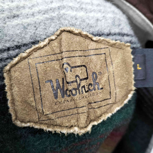 ウールリッチ WOOLRICH 90S 襟レザー ブランケットライナー ハンティングジャケット メンズ JPN:L