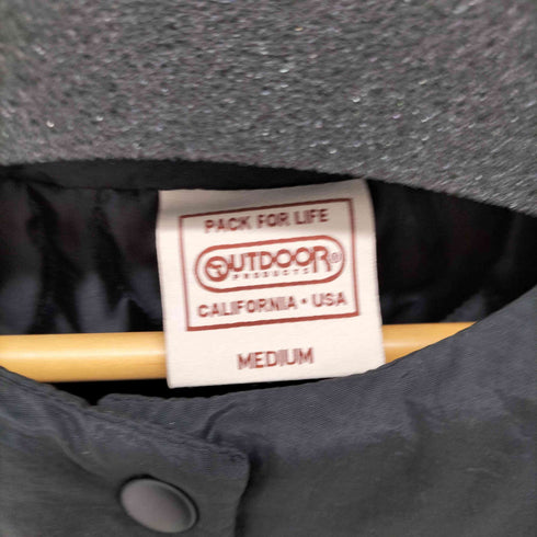 アウトドア OUTDOOR サイドジップノーカラー中綿ジャケット 裏地キルティング メンズ import:M