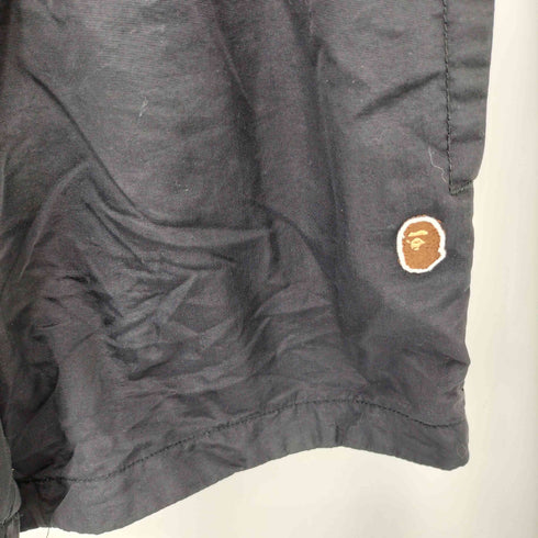 アベイシングエイプ A BATHING APE ロゴ刺繍 裏地メッシュ ナイロン ショーツ ショートパンツ レディース  XS