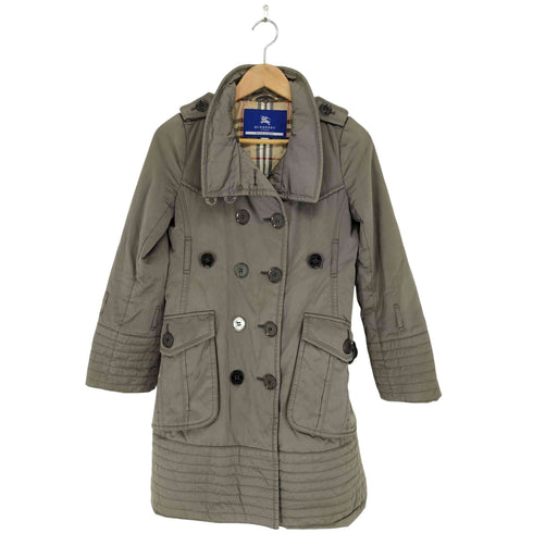バーバリーブルーレーベル BURBERRY BLUE LABEL 裏地ノバチェックナイロントレンチコート レディース 36