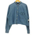 ラルフローレン RALPH LAUREN BIG SHIRT ポニー刺繍 クロップド デニム バンドカラー シャツ リメイク レディース import:L