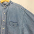 ラルフローレン RALPH LAUREN BIG SHIRT ポニー刺繍 クロップド デニム バンドカラー シャツ リメイク レディース import:L