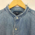 ラルフローレン RALPH LAUREN BIG SHIRT ポニー刺繍 クロップド デニム バンドカラー シャツ リメイク レディース import:L