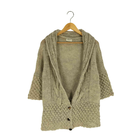 People Tree hand knit ウール ニットカーディガン レディース