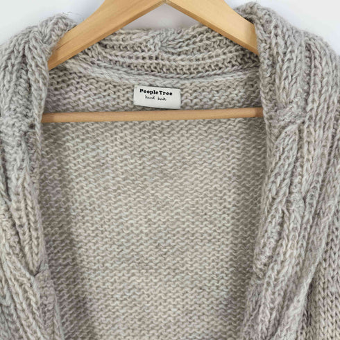 People Tree hand knit ウール ニットカーディガン レディース