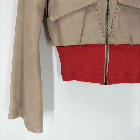 ニットドッキングレザージャケット レディース