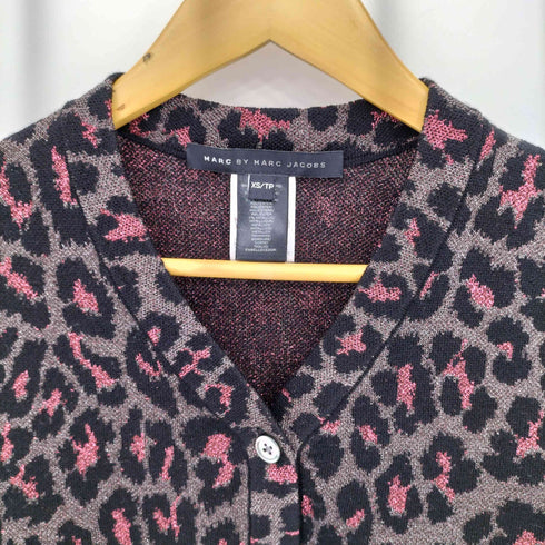 マークバイマークジェイコブス Marc by Marc Jacobs レオパード柄 ラメ ニットカーディガン Y2K レディース import:XS