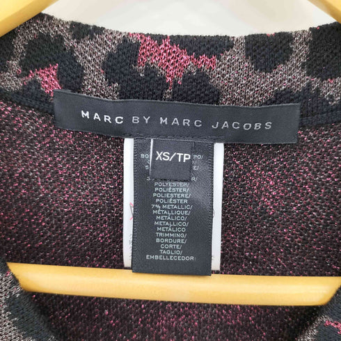マークバイマークジェイコブス Marc by Marc Jacobs レオパード柄 ラメ ニットカーディガン Y2K レディース import:XS