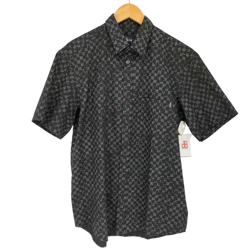 ステューシー Stussy USA製 紺タグ S/Sチェックシャツ メンズ import:L