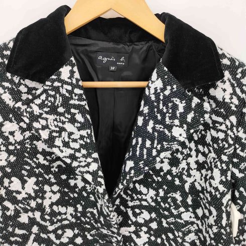 アニエスベー agnes b. PARIS ジャガード チェスターコート レディース 38