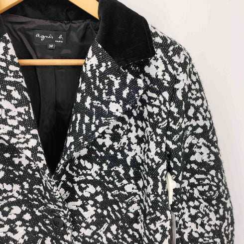 アニエスベー agnes b. PARIS ジャガード チェスターコート レディース 38