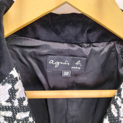 アニエスベー agnes b. PARIS ジャガード チェスターコート レディース 38