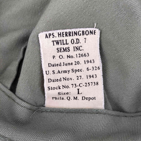 ユーエスアーミー U.S. ARMY HBT ユーティリティ キャップ ヘリンボーン メンズ L