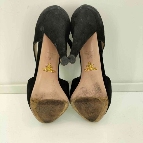 プラダ PRADA サイドジップ スウェード ヒール パンプス レディース 35 1/2