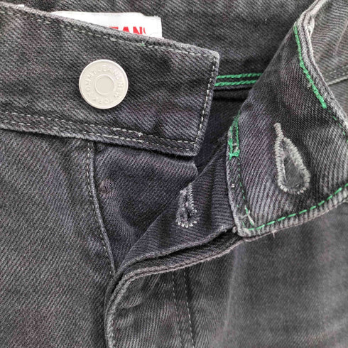 トミージーンズ tommy jeans ダメージ加工 リラックス ストレート ブラックデニム パンツ ボタンフライ メンズ US:30-31