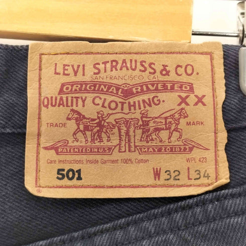 リーバイス Levis 90s 501 ユーロ ボタンフライ ブラックデニムパンツ メンズ 32×34