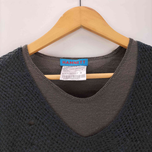キャサリンハムネットロンドン KATHARINE HAMNETT LONDON メッシュ レイヤード アクリル混 ウールニット プルオーバー Y2K レディース import:M