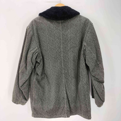 ZRZESZENIE PRODUCENTOW ユーロ ワーク ゼブラ柄 ライナー付き ウィンターコート 襟ボア 比翼 ハーフステンカラーコート カバーオール メンズ