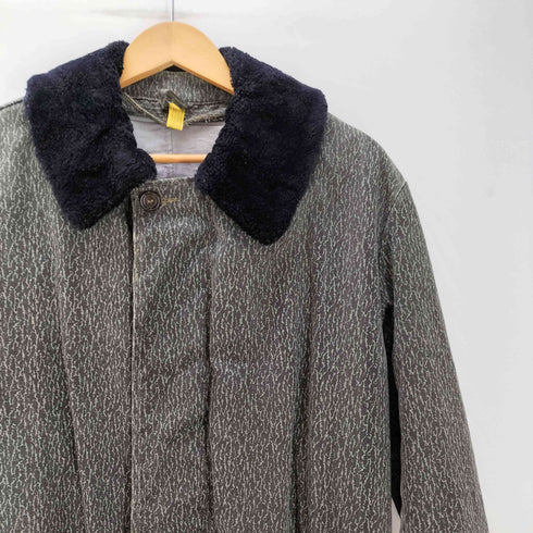 ZRZESZENIE PRODUCENTOW ユーロ ワーク ゼブラ柄 ライナー付き ウィンターコート 襟ボア 比翼 ハーフステンカラーコート カバーオール メンズ