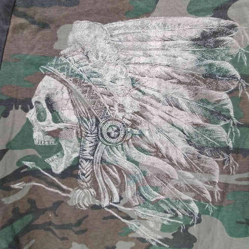 デニムアンドサプライラルフローレン DENIM&SUPPLY RALPH RAUREN ネイティブプリント カモ切替 ラグラン クルーネック Tシャツ レディース import:XS