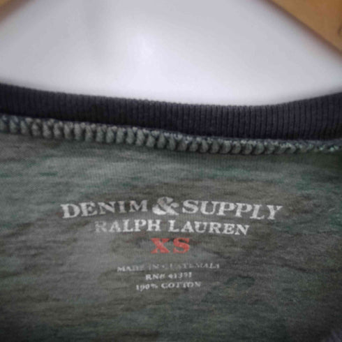デニムアンドサプライラルフローレン DENIM&SUPPLY RALPH RAUREN ネイティブプリント カモ切替 ラグラン クルーネック Tシャツ レディース import:XS