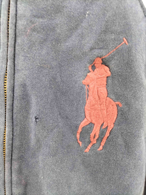 ポロバイラルフローレン Polo by RALPH LAUREN 90S-00S ビックポニー刺繍 ジップアップ ラグラン バイカラー スウェット ジャケット レディース import:XL