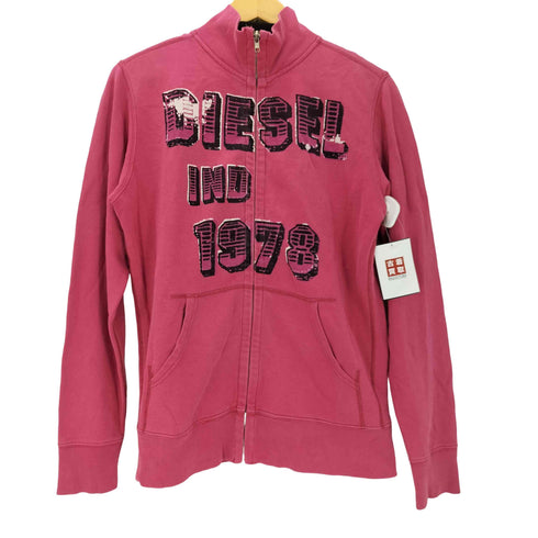 ディーゼル DIESEL 00S Y2K IND 1978 プリント ジップアップ スウェット メンズ import:S