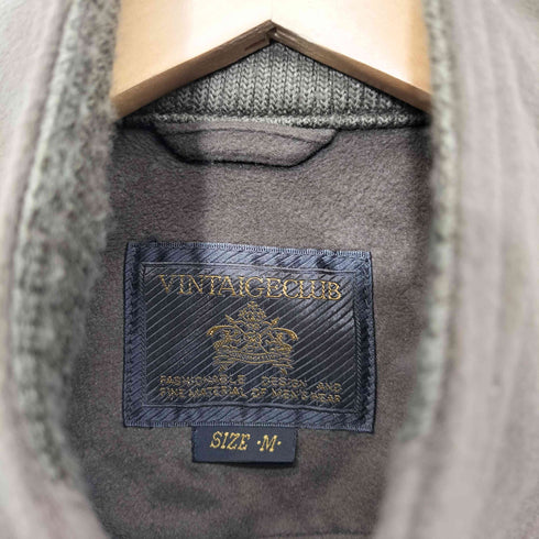 VINTAGECLUB 素材切替 比翼 スタンドカラー ブルゾン ジャケット メンズ M