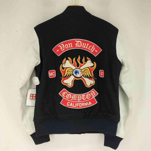 ボンダッチ Von Dutch アームレザー バック刺繍加工 スタジャン レディース