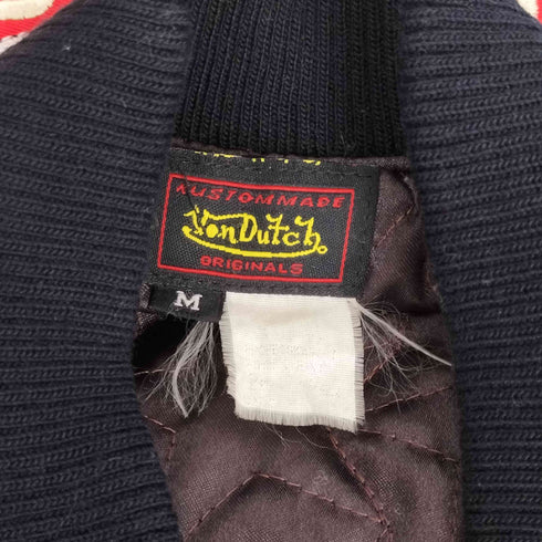 ボンダッチ Von Dutch アームレザー バック刺繍加工 スタジャン レディース