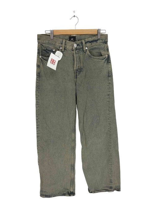 エイチアンドエム H&M STRAIGHT LOOSE FIT ウォッシュ加工 ボタンフライデニムパンツ メンズ 30/30