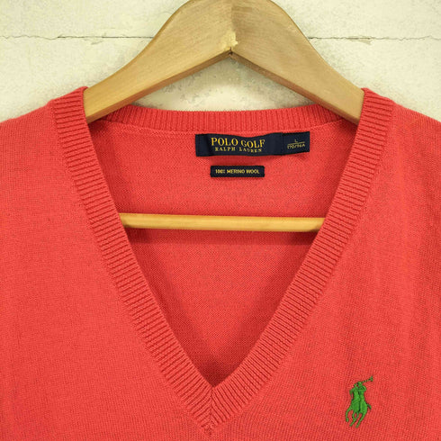 ポロゴルフラルフローレン POLO GOLF RALPH LAUREN MERINO WOOL ポニー刺繍Vネックニット メンズ L
