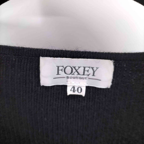フォクシー FOXEY シルク混 リブニット カーディガン レディース 40