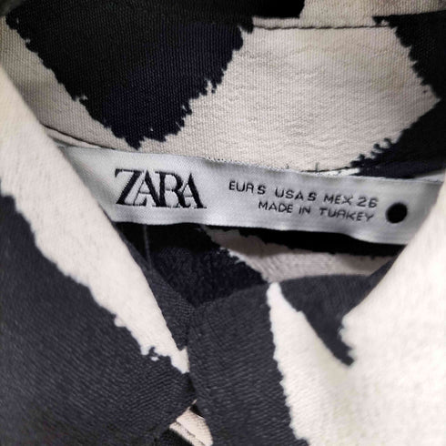 ザラ ZARA モノトーンプリント シャツワンピース レディース JPN:S