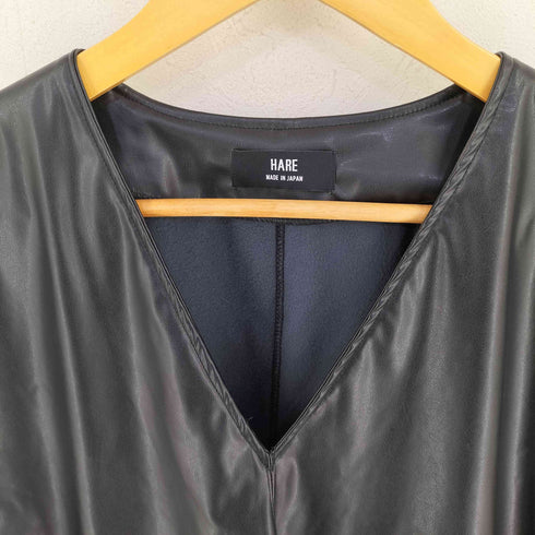 ハレ HARE フェイクレザー Vネック ベスト メンズ FREE